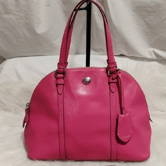 SALE! Authentic Coach Peyton Saffiano Cora Leather Domes Satchel W Strap - Picture 2 of 14
